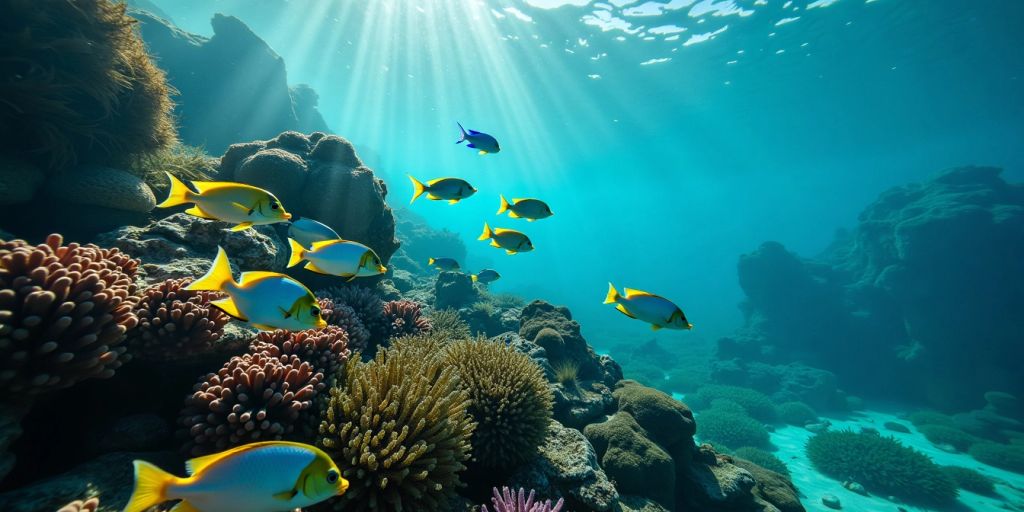 Fische ruhen sich unter Wasser aus